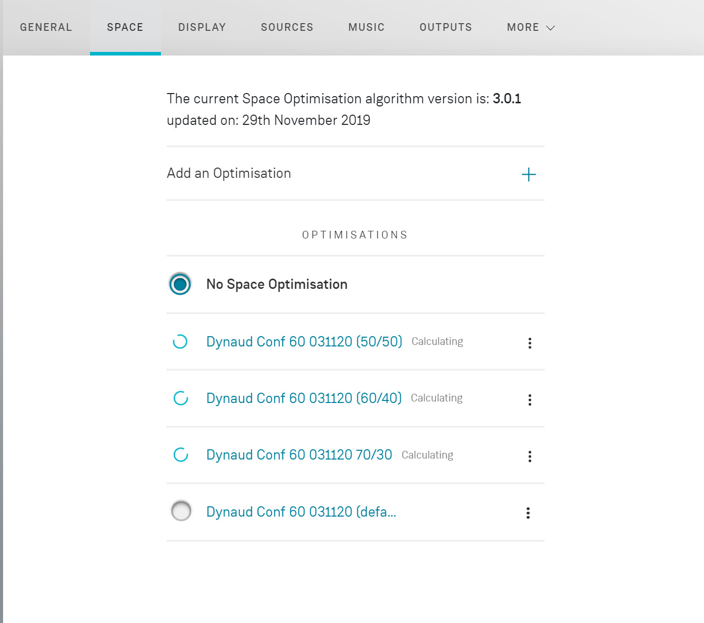Linn Space Optimisation
