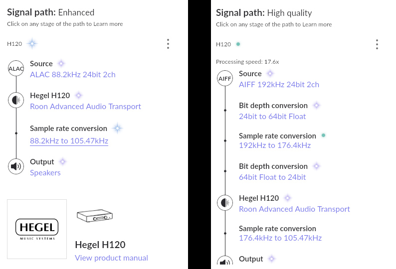 Hegel H120 Roon signal path2 Hegel H120 Roon signal path2