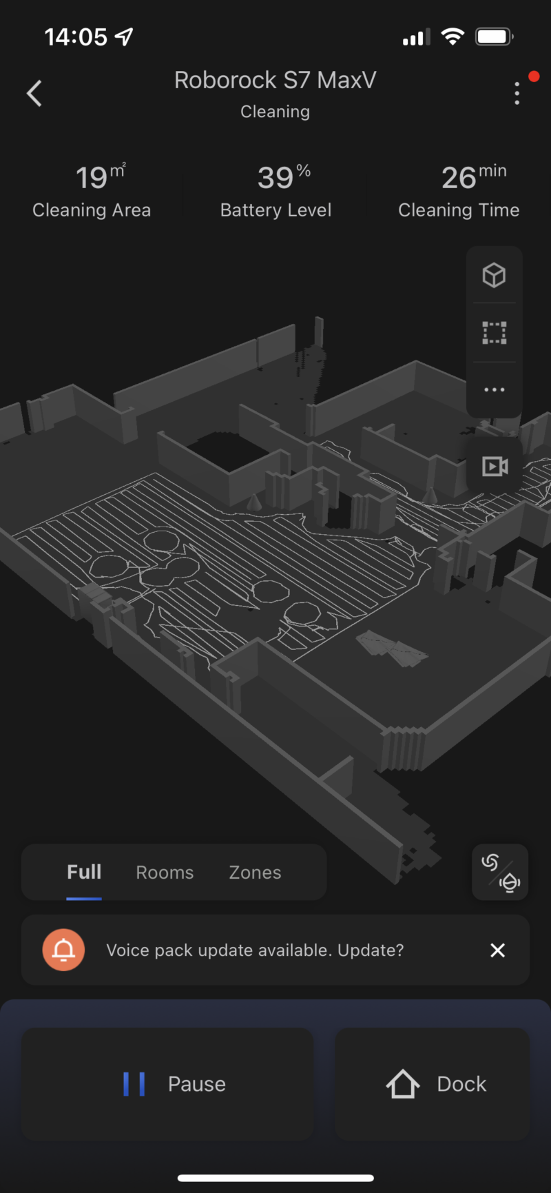Roborock MaxV app 3D mapping