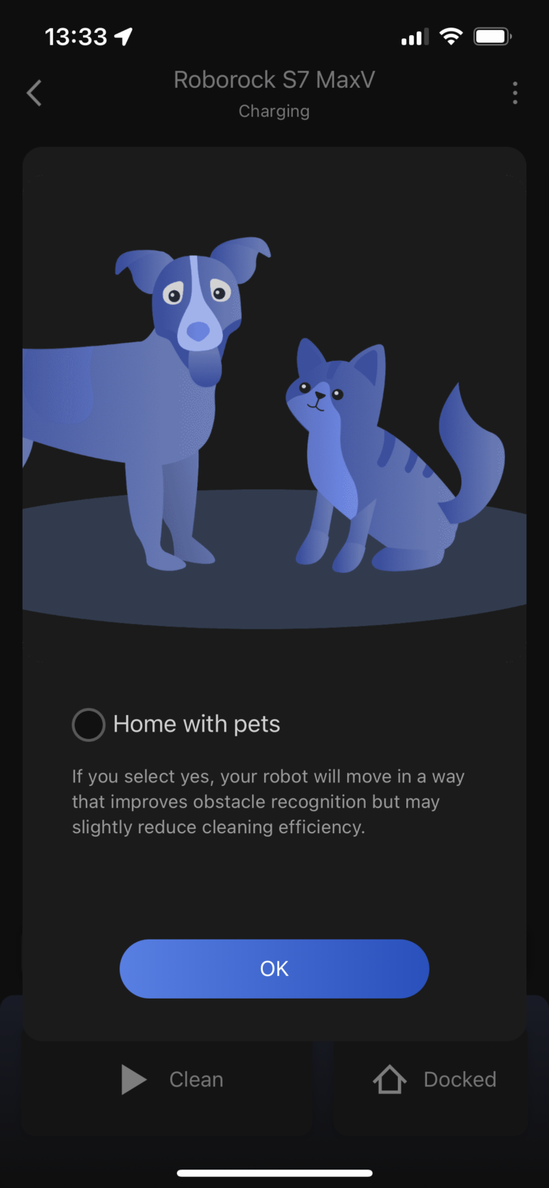 Roborock MaxV app pets