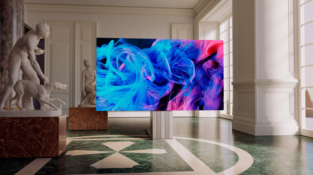 165-inch TV in a kinetic sculpture