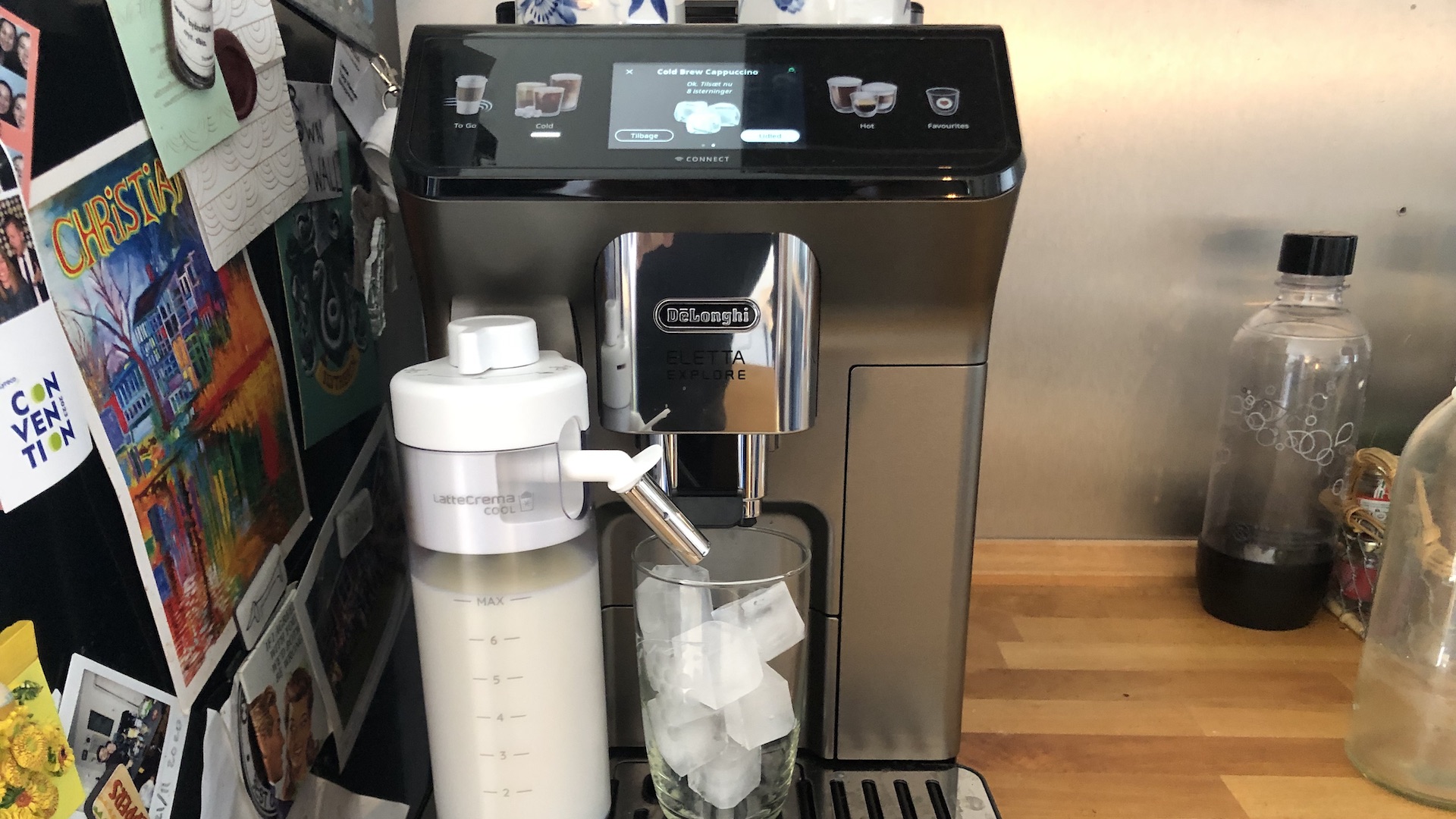 Premium Photo  Making coffee at home with an espresso machine frozen  coffee movement.